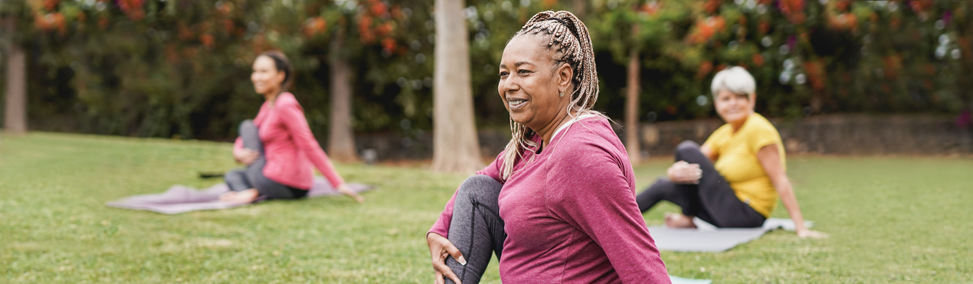 Women exercising in a park