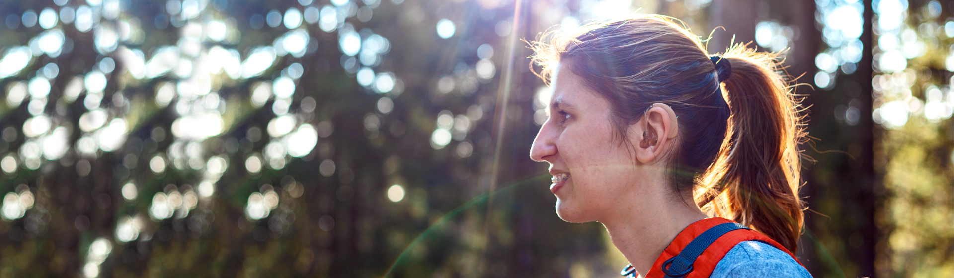 Woman with hearing aid