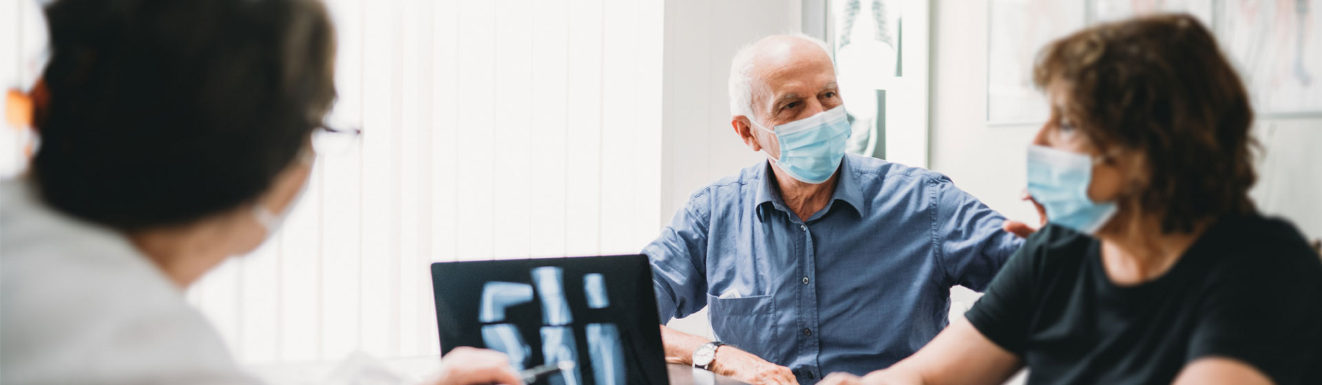 Patient looking at x-ray